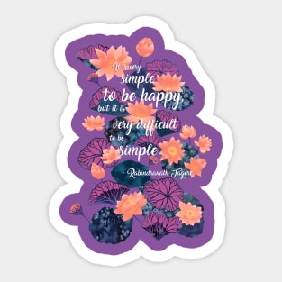 Poetry quote Rabindranath Tagore Sticker